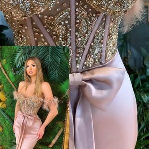 Walone Fashion Group Mauve strapless evening gown